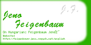 jeno feigenbaum business card